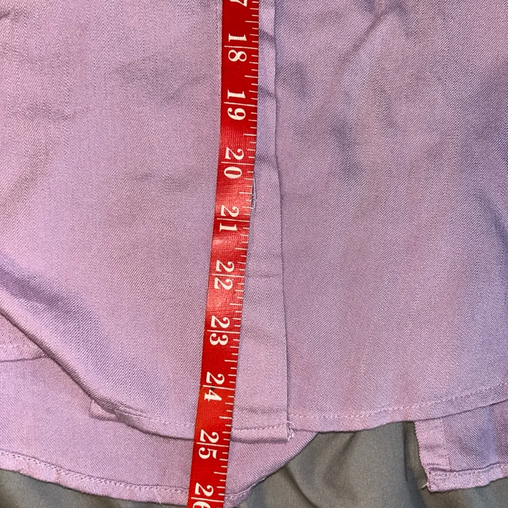 Beach Lunch Lounge Purple Button Down Shirt Flowy Loose Fit 100% Viscose LG - Image 7