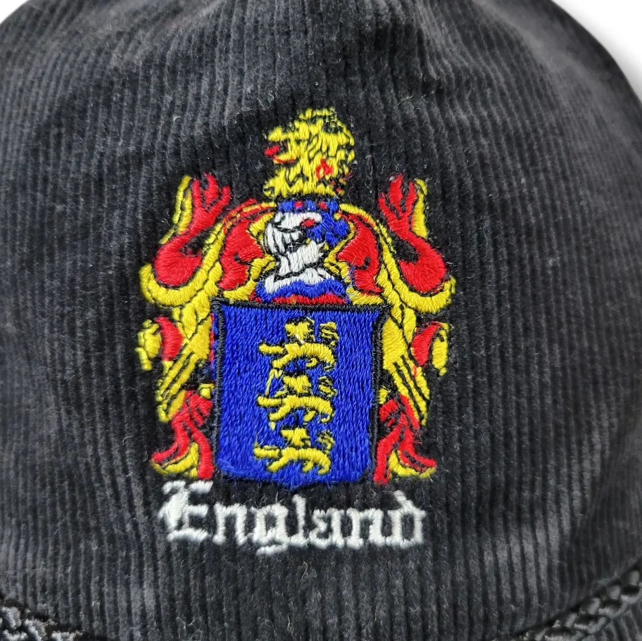 Vintage Hat By KC Vintage England Hat OSFM Corduroy Embroidered Snap Back Hat OS Adult Unisex Hat - Image 3