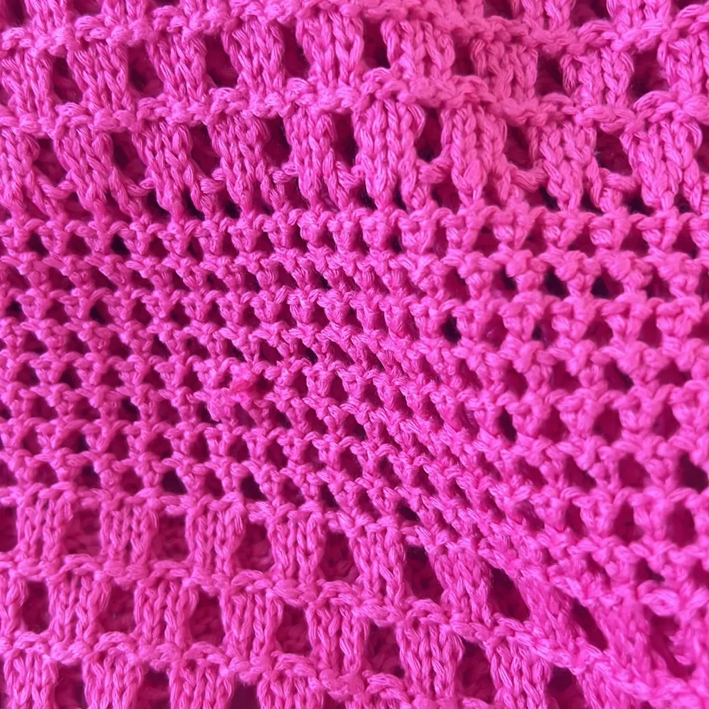 Pink Crochet Swim Coverup Size XL - Image 3