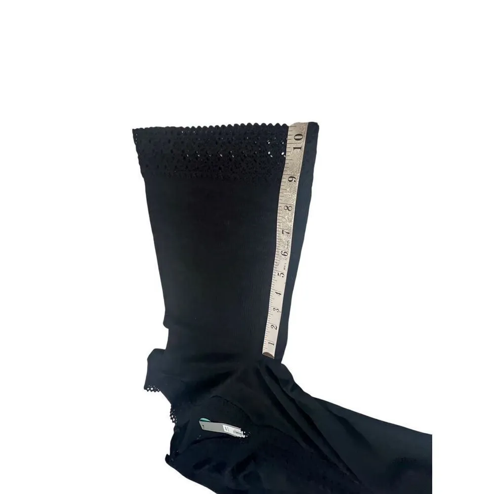 APT 9 Cover Up Swim  embroidered trim Top Black Sz  L NWT - Image 9