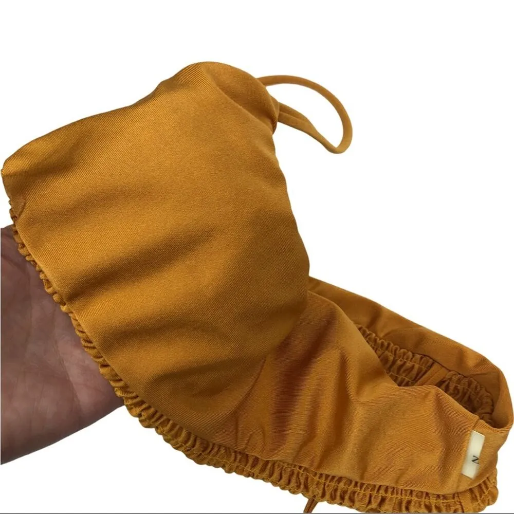 Zaful Smocked Burnt Orange Bikini Top And Bottoms Bathing Suit Set Size Small - Image 7