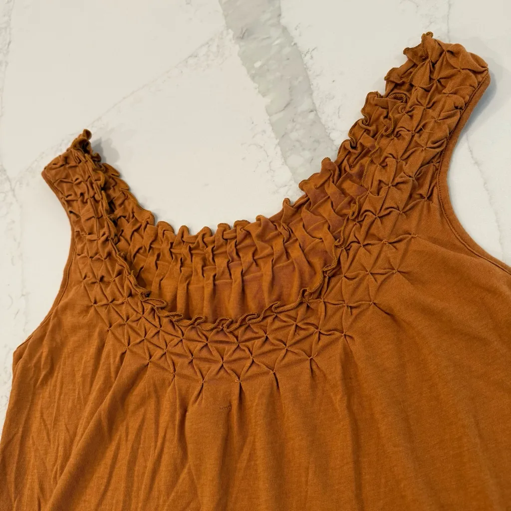Maeve by Anthropologie Justine Smocked Tank Top Women’s Small Honey Orange Boho - Image 7