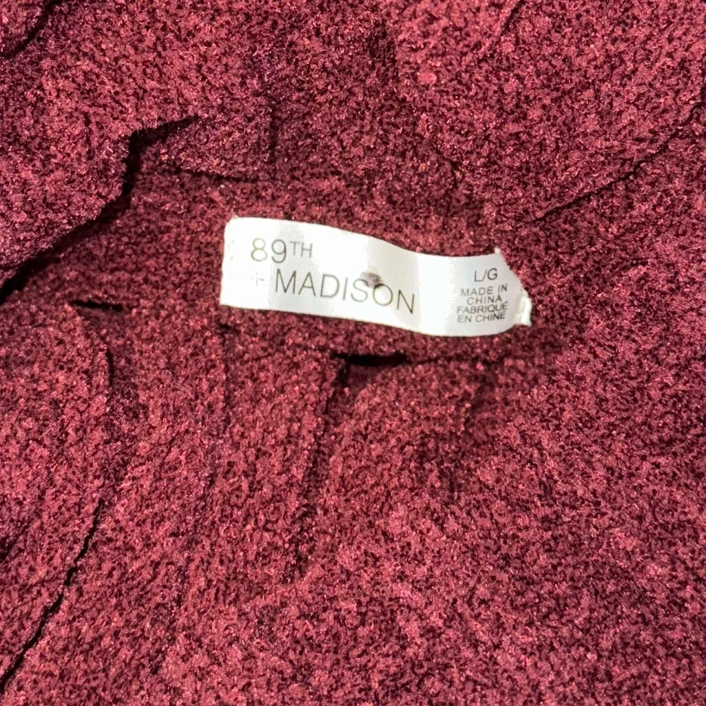 89th & Madison Ribbed Chenille Turtleneck Sweater Plum Women’s Large L Purple - Image 10