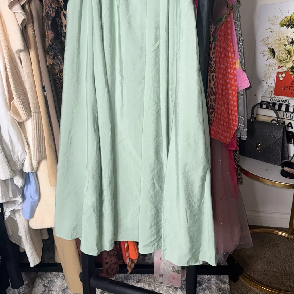 COS Light Green Racer-Neck Midi Dress Sleeveless A-Line Summer Minimalist Style - Image 7