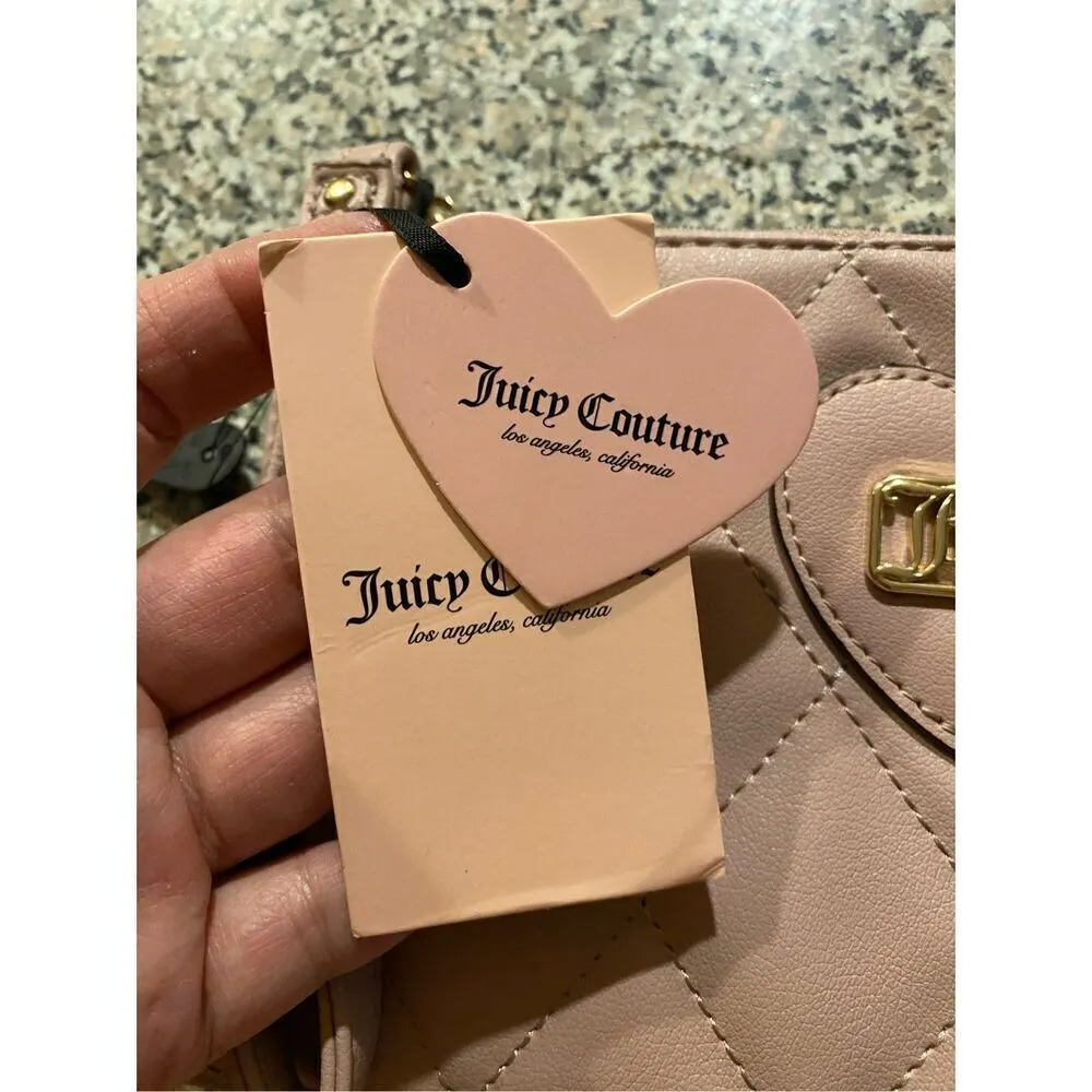 Juicy Couture Dusty Blush Quilted Diamond Faux Leather Wristlet NWT - Image 6