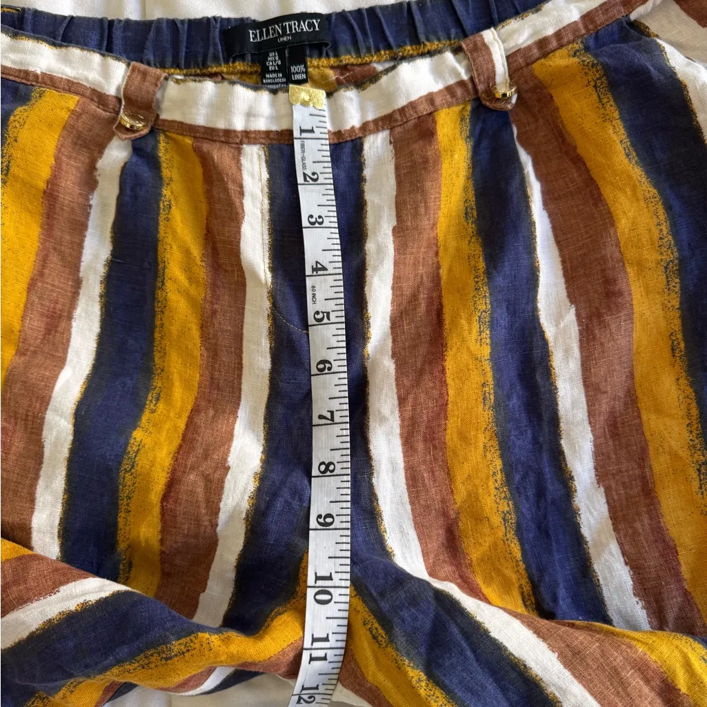 Ellen Tracy Multicolor Linen Pants - Image 6