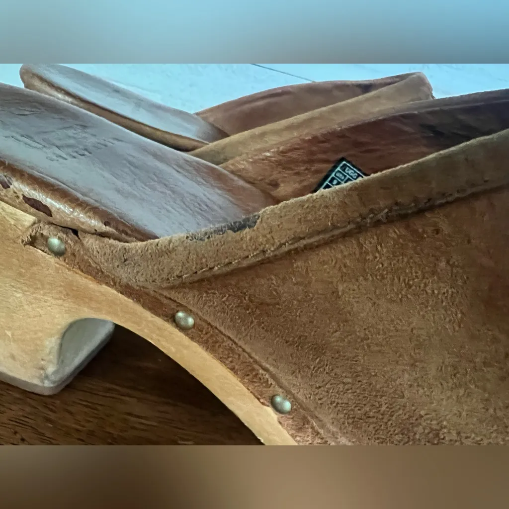 UGG Abbie Studded Suede Platform Clogs in size 9 - Image 10