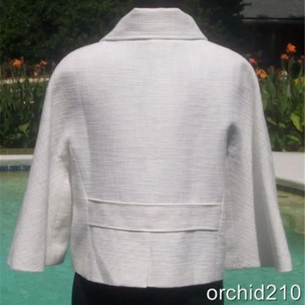 Cache Textured Swing Lined Jackie O Vented Jacket Top New Off White $178 NWT - Image 6