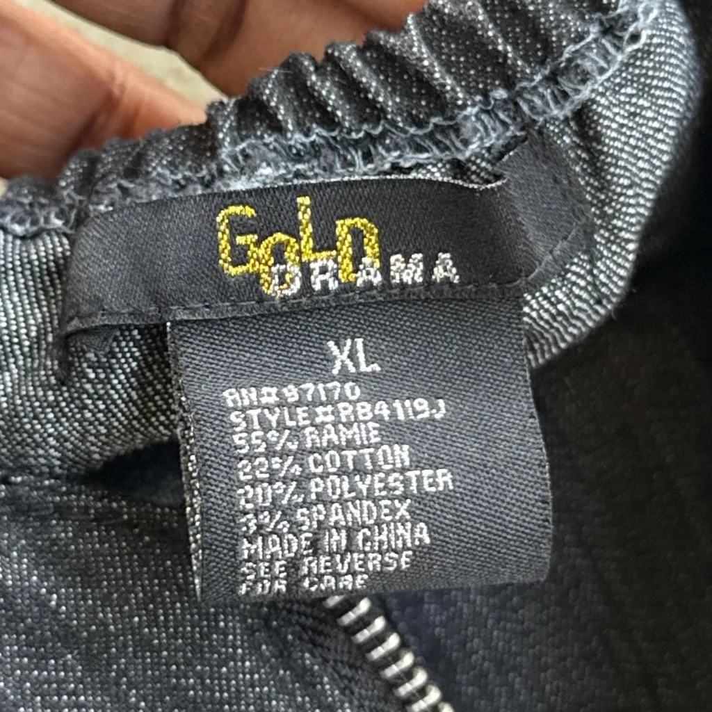 y2k dlack denim halter top Black Size XL - Image 3