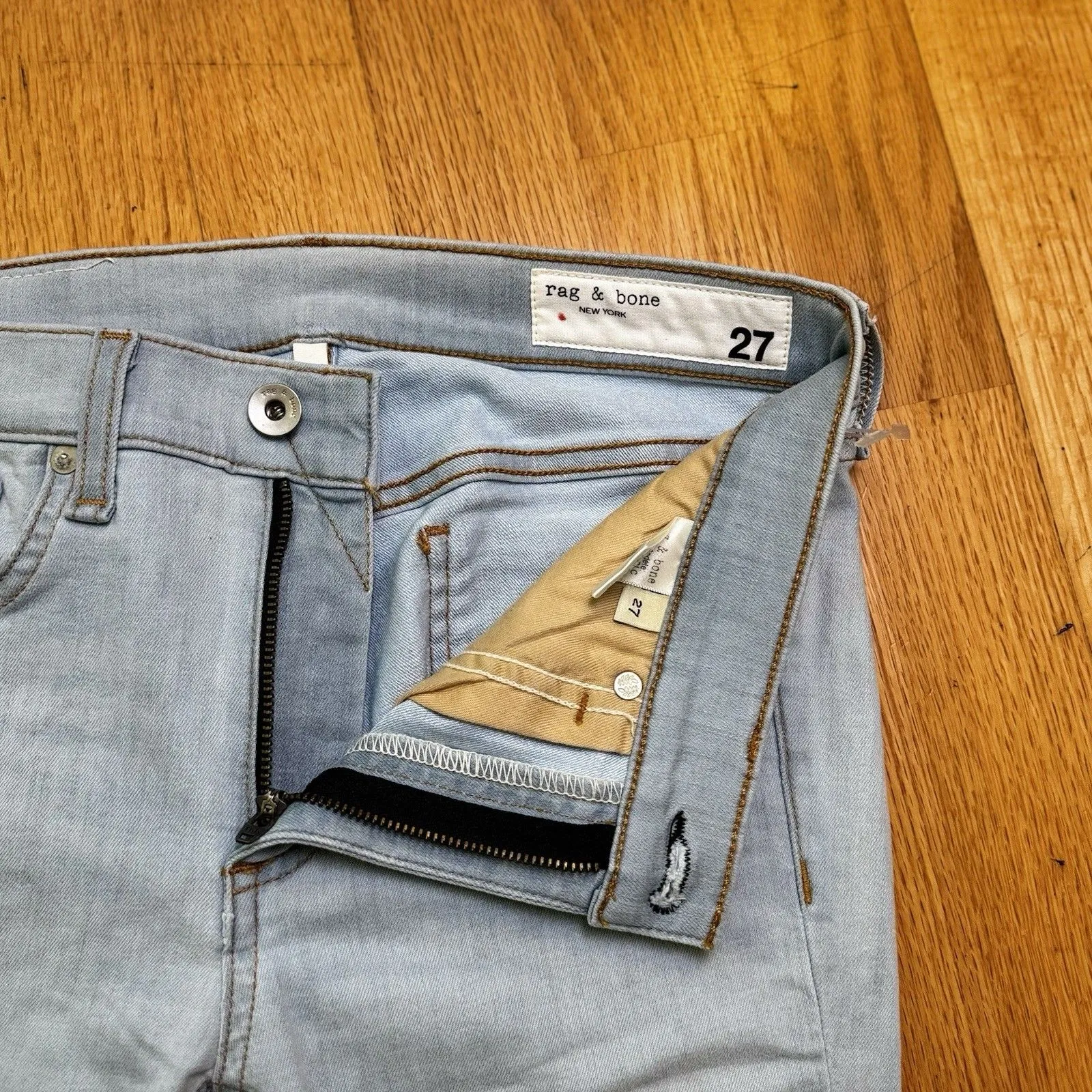 Rag & Bone Women's Dre Skinny Jeans Clean Chaseys Blue Light Mid Denim 27 NWT - Image 9