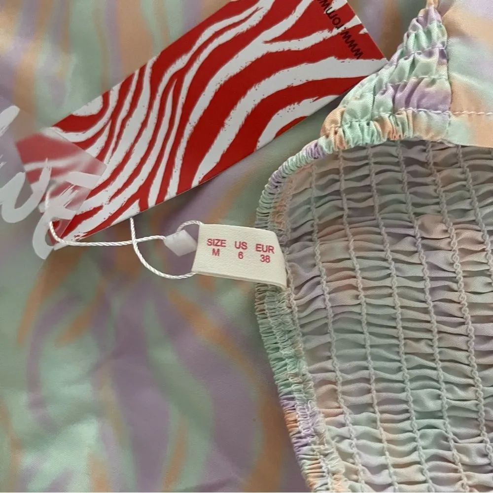 Romwe Tie Dye Patterned Halter Dress - Image 8