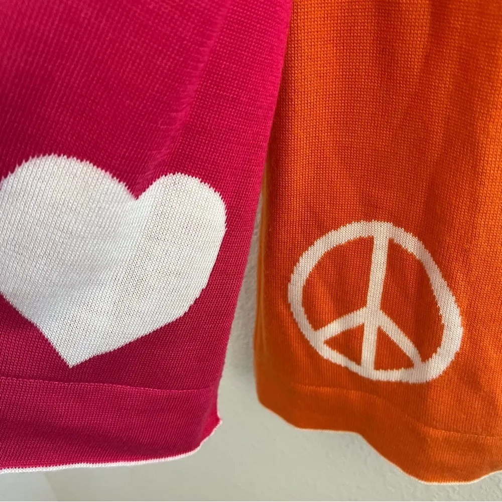 Jonathan Adler Reversible Peace Love Scarf with Hand Pockets - Image 2