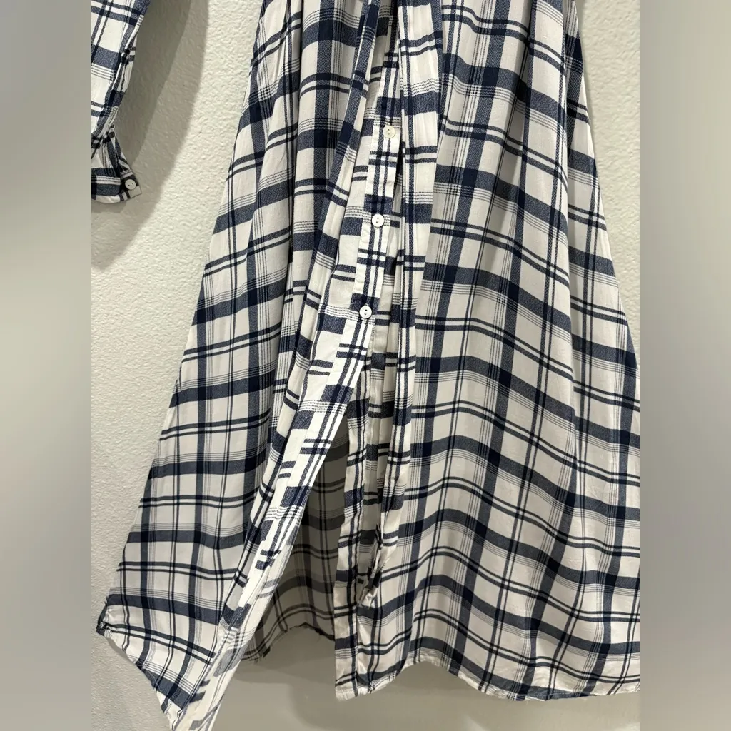 Umgee Navy and White Checkered Dress Size L - Image 5