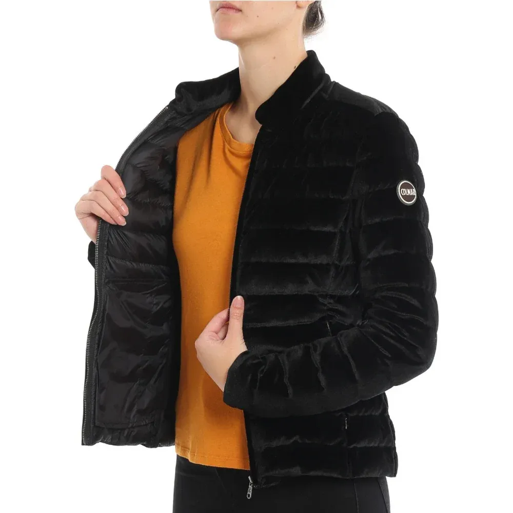 COLMAR ORIGINALS Black Velvet Puffer Jacket Duck Down‎ Size 46 / US 10 - Image 2