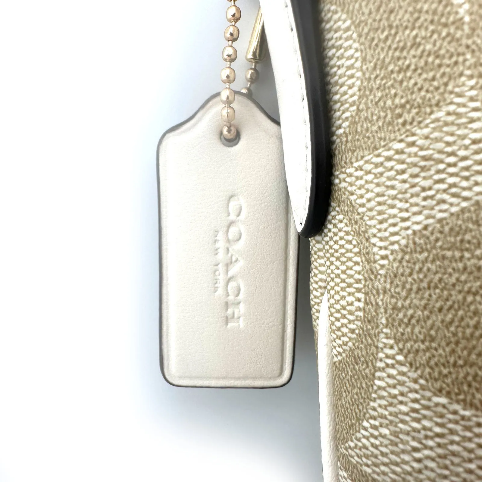 Coach Mini Rowan File Bag Crossbody In Signature Canvas Light Khaki Chalk CF340 - Image 6