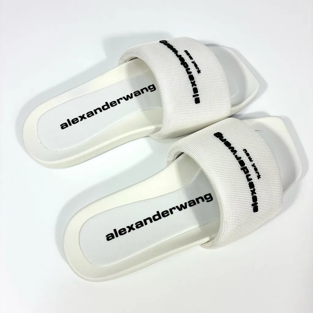 Alexander Wang Logo Pool Slides Sandals White EU 39 NEW 30221S059 - Image 14