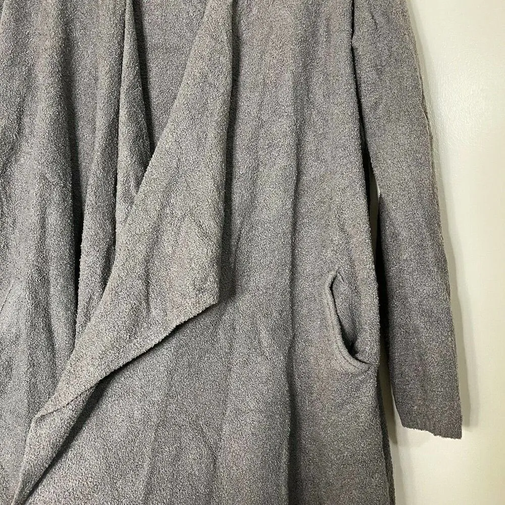Barefoot dreams cozy chic lite gray open cardigan sweater with pockets size L/XL - Image 3