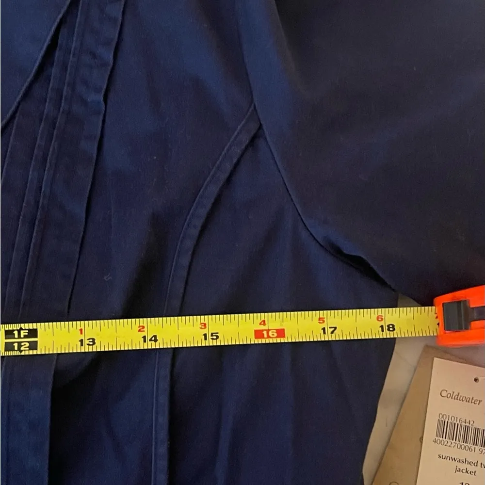 Coldwater Creek Navy Sunwashed Twill Short Sleeve Jacket Size 12 NWT - Image 4
