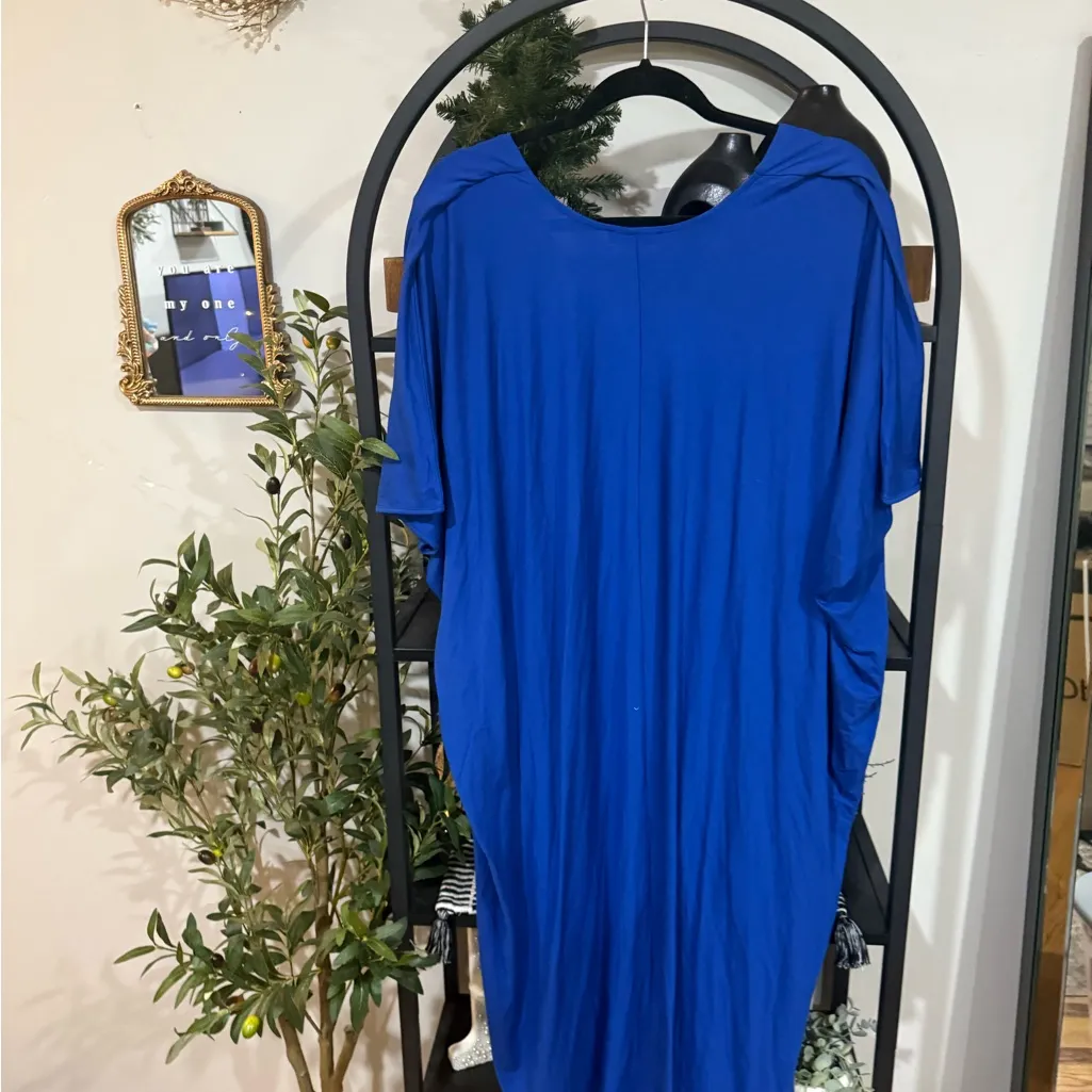 Universal Standard Blue flowy Midi Dress size large - Image 9