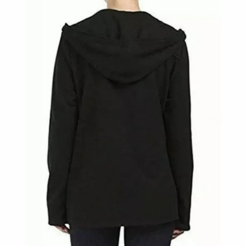 STANDARD JAMES PERSE $425 Black Double Breasted Hooded Coat Size 2 - Image 2