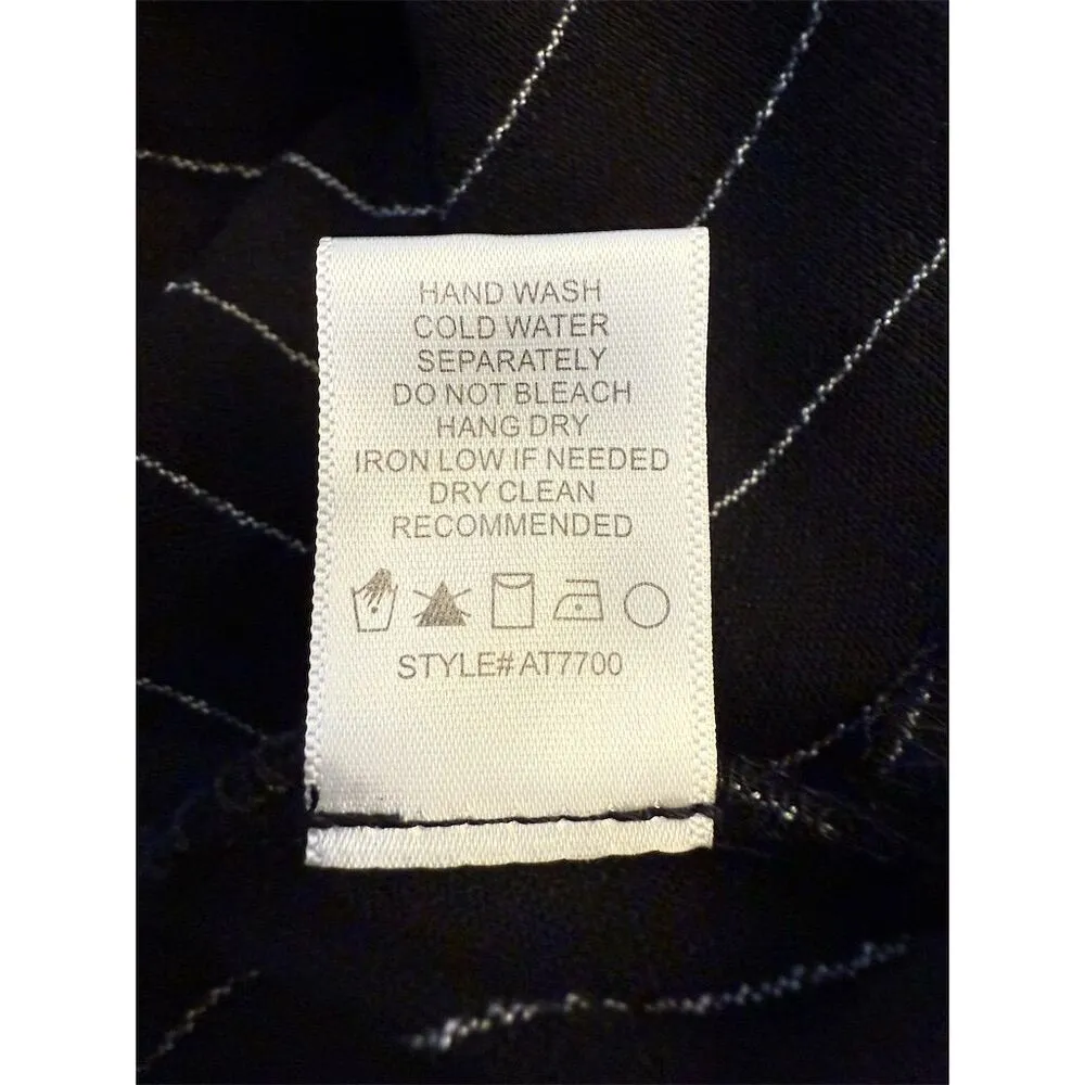 NWT Allie Rose Women's Black & White Striped Sleeveless Top Size L Viscose Linen - Image 6