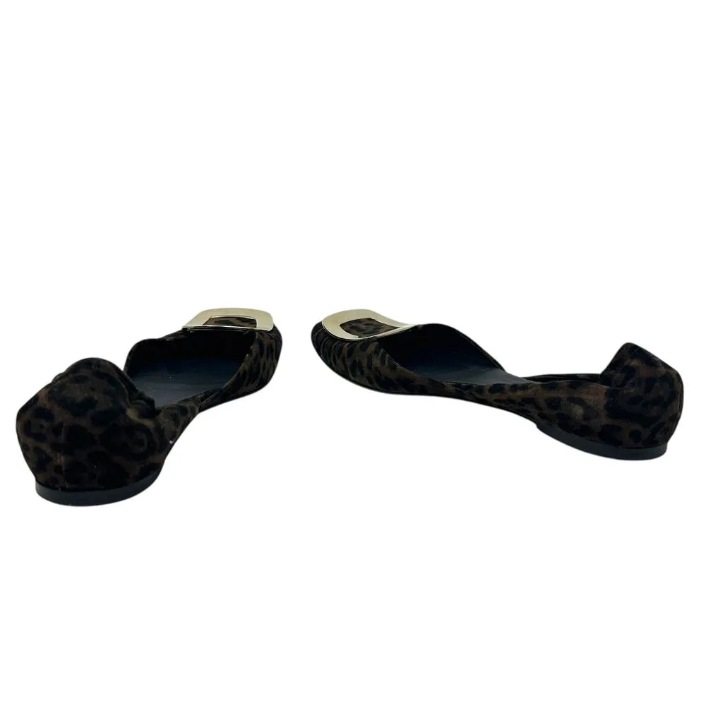 Roger Vivier Chips Ballerinas Shoe Flats Leopard D'orsay Black Brown 39.5 US 9.5 - Image 7