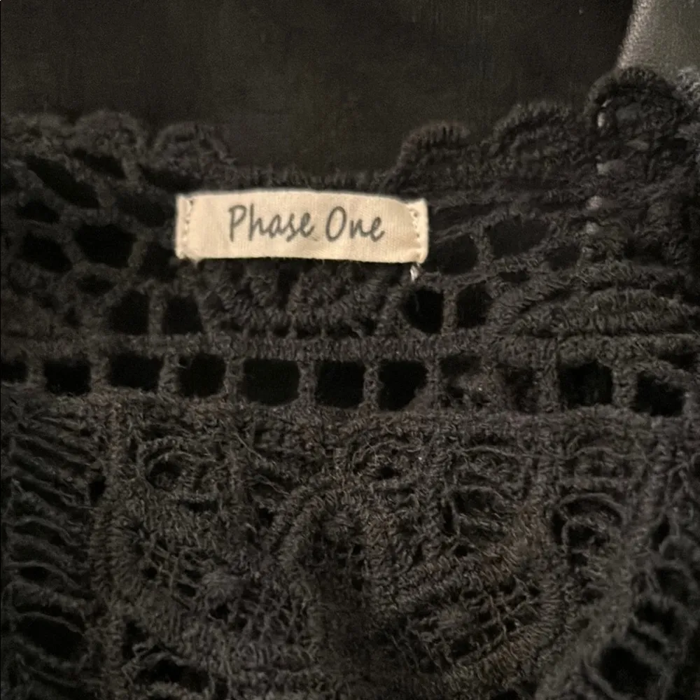Size M Black Crochet Fringe Tank Top - Image 11
