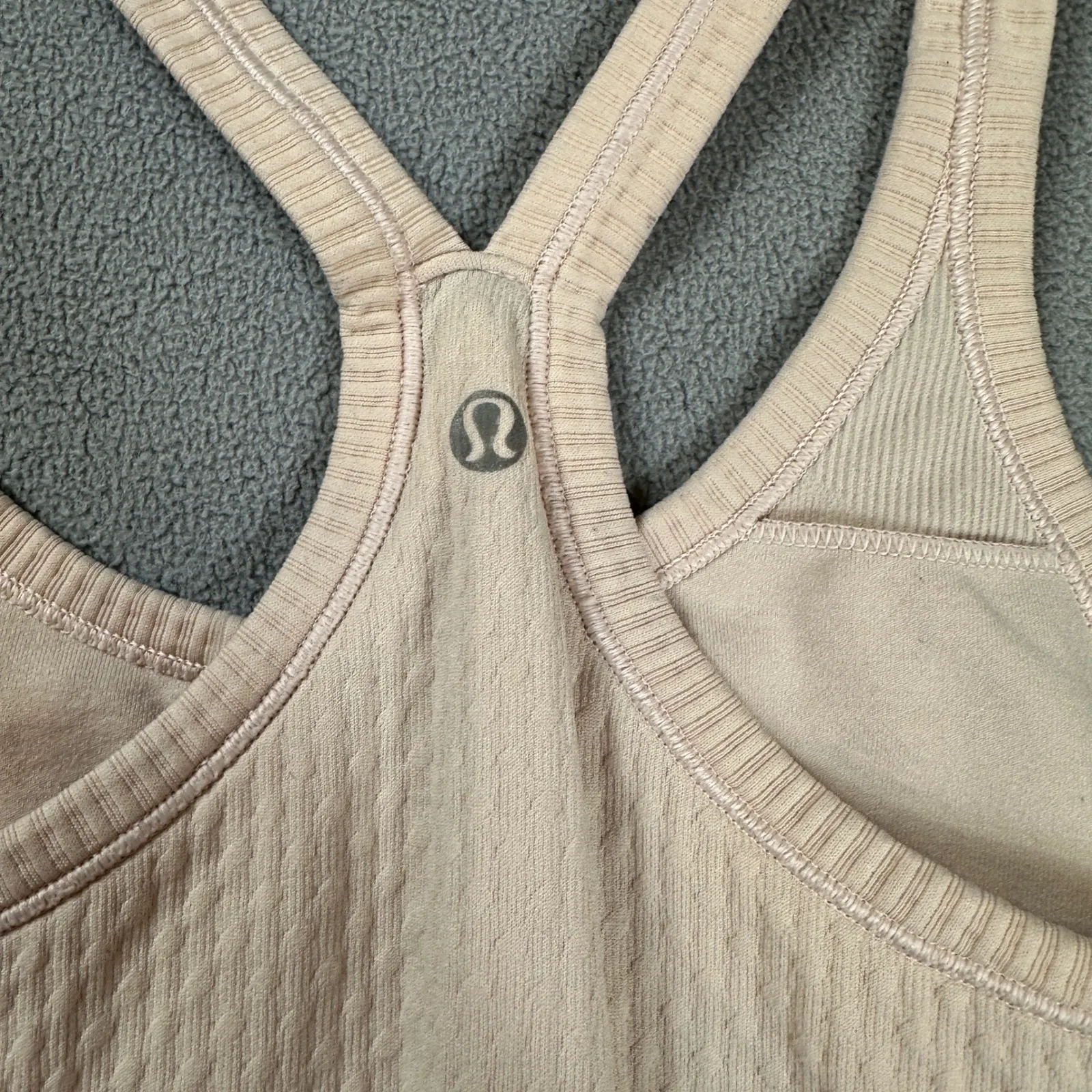 Lululemon Align Tank Top Women Ribbed Built in Bra Racerback Beige Stretch Yoga - Image 4
