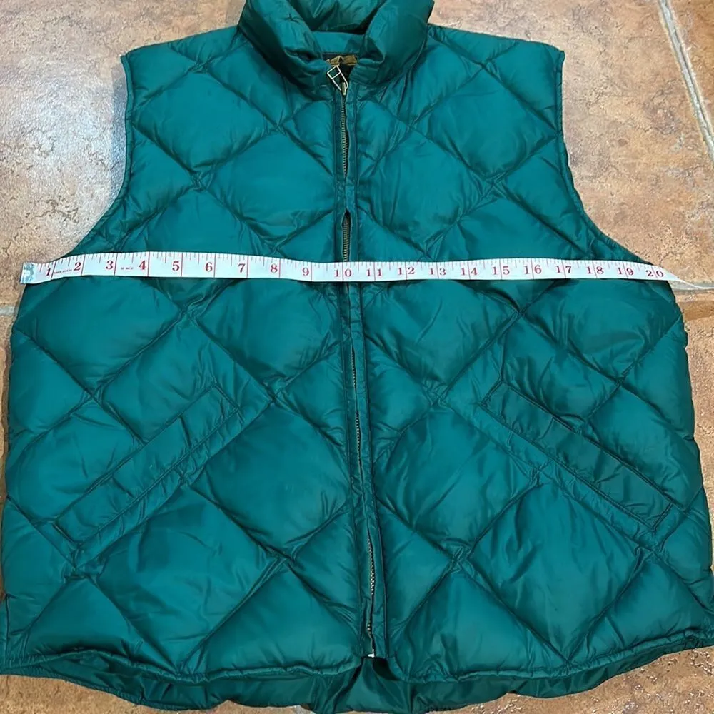 Eddie Bauer Vintage 80's Goose Down Green and Blue Winter Puffer Vest size M - Image 6