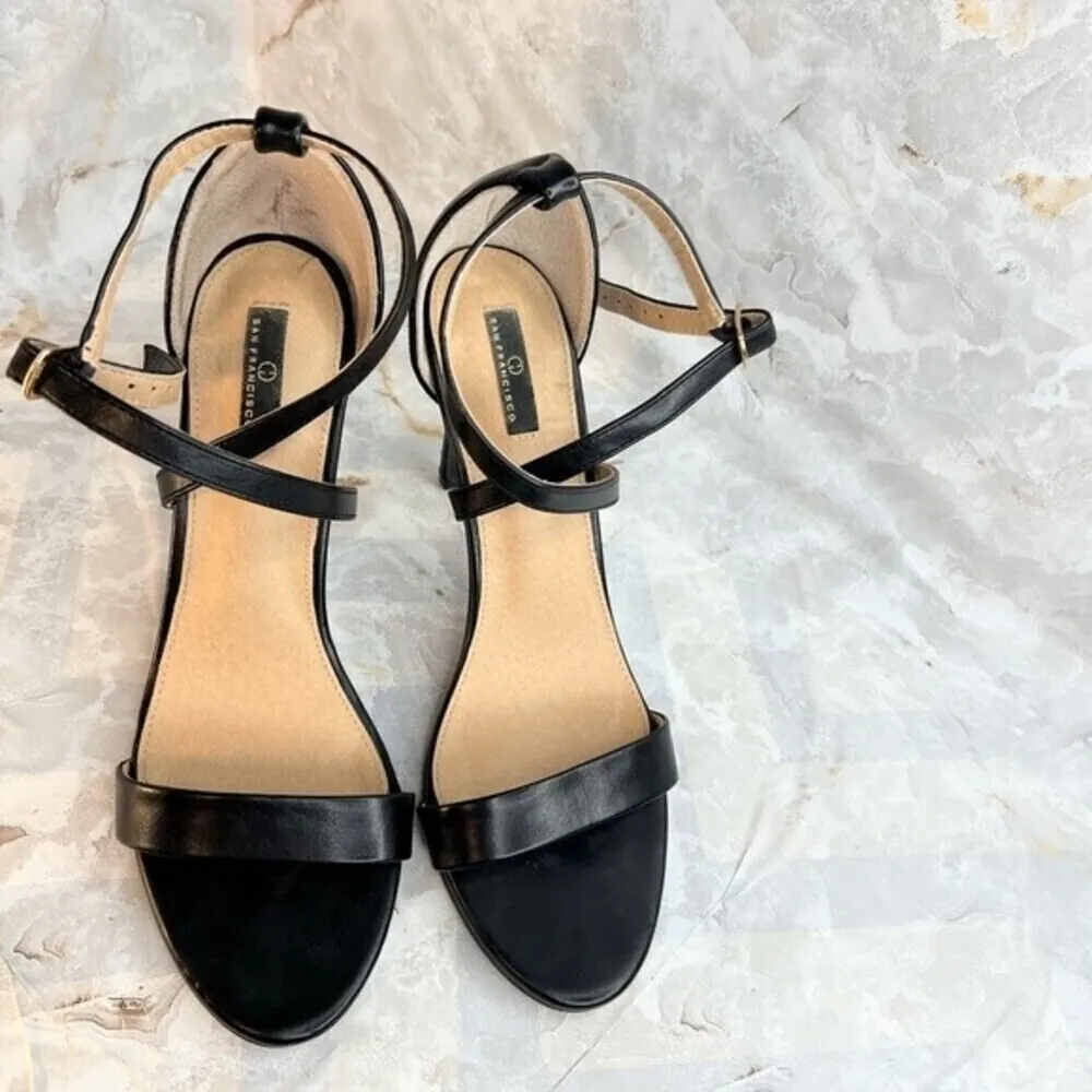 Daily Shoes San Francisco Jennifer Women Open Toe. Size 8. Black - Image 3