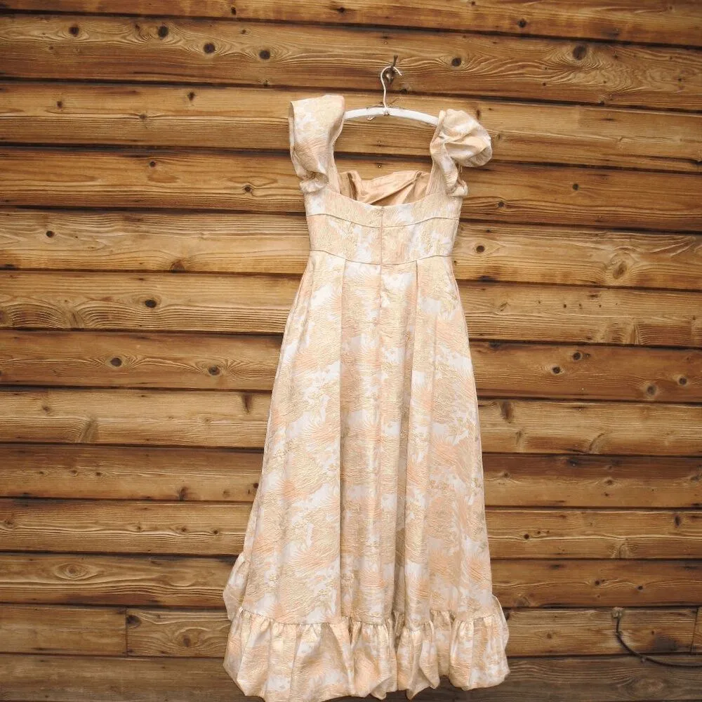 NWOT Mac Duggal 68276 FLORAL PRINT PUFF SLEEVE BROCADE GOWN 10 Pockets - Image 11