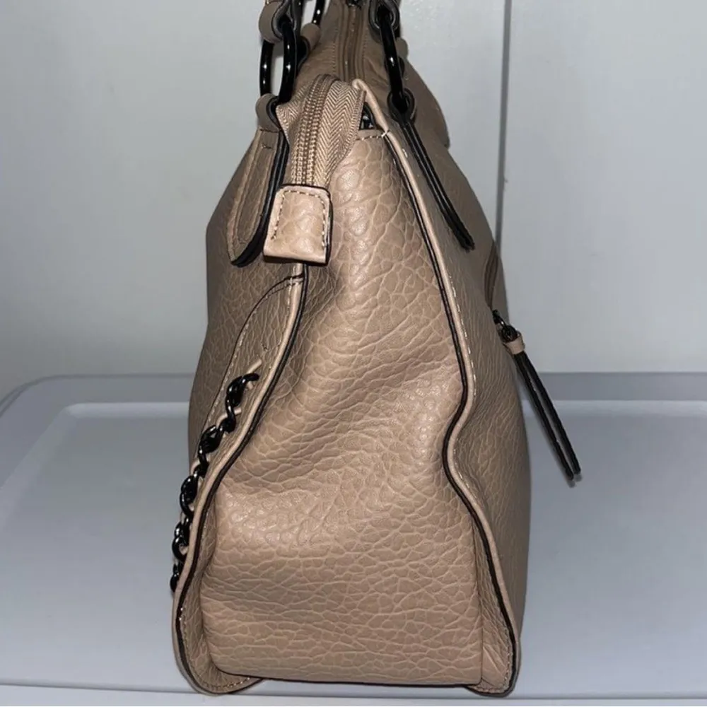 Jessica Simpson Charlie Hobo Satchel Bag Tan Vegan Leather - Image 6