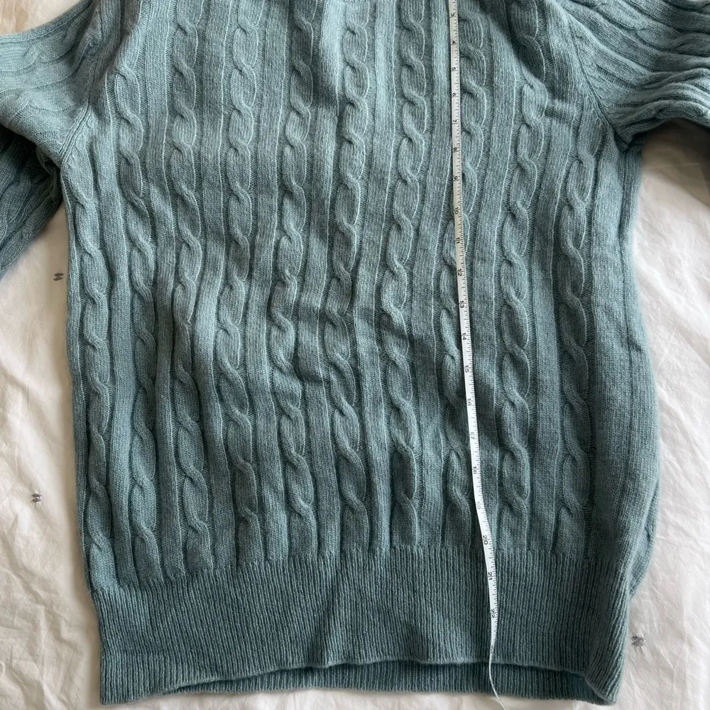 WHO A U Cable Knit Sweater Blue - Image 5
