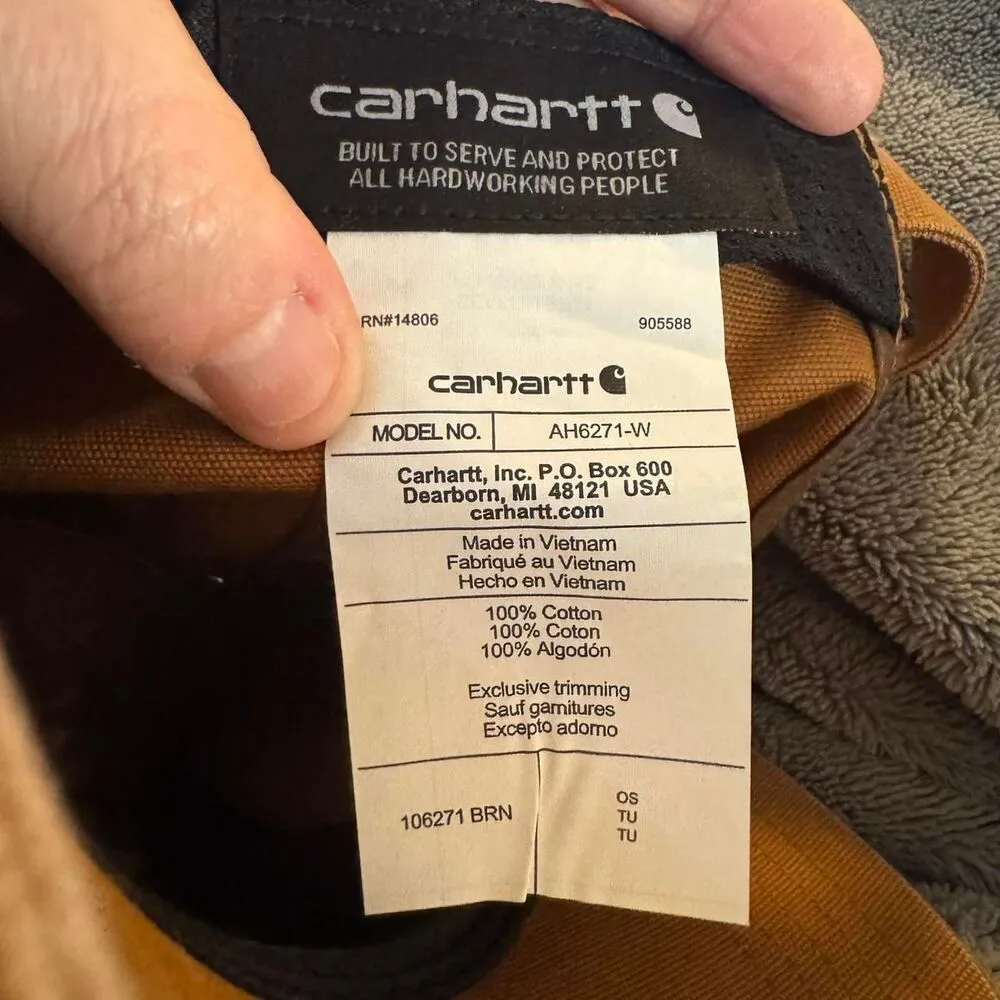 Carhartt Women's Tan adjustable baseball cap with gray embroidered floral logo - Image 6