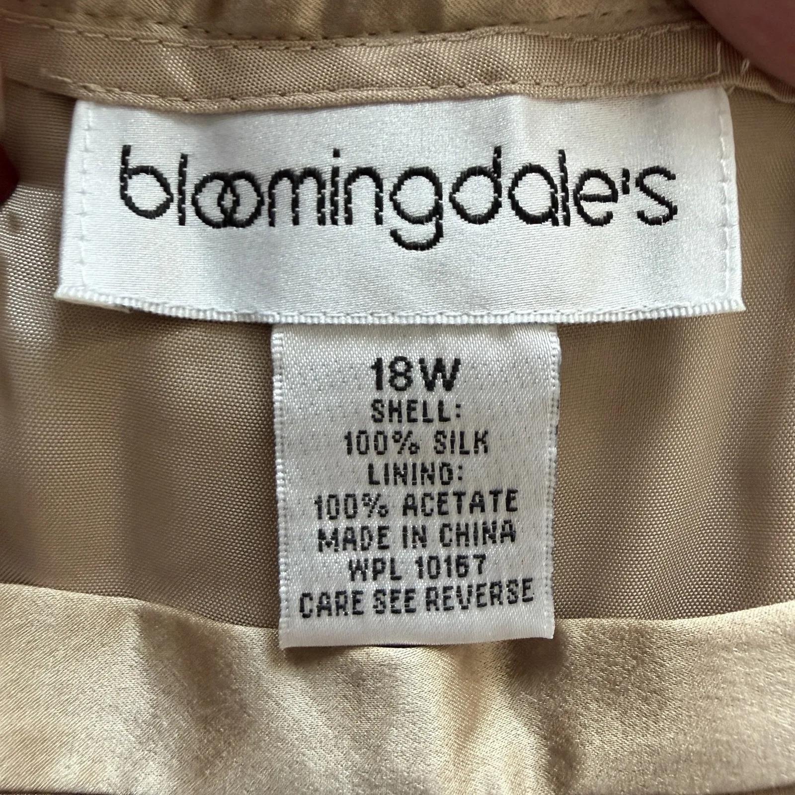 Bloomingdale's Womens 100% Silk Satin Pants 18W Champagne Quiet Luxury Pull On Tan - Image 5