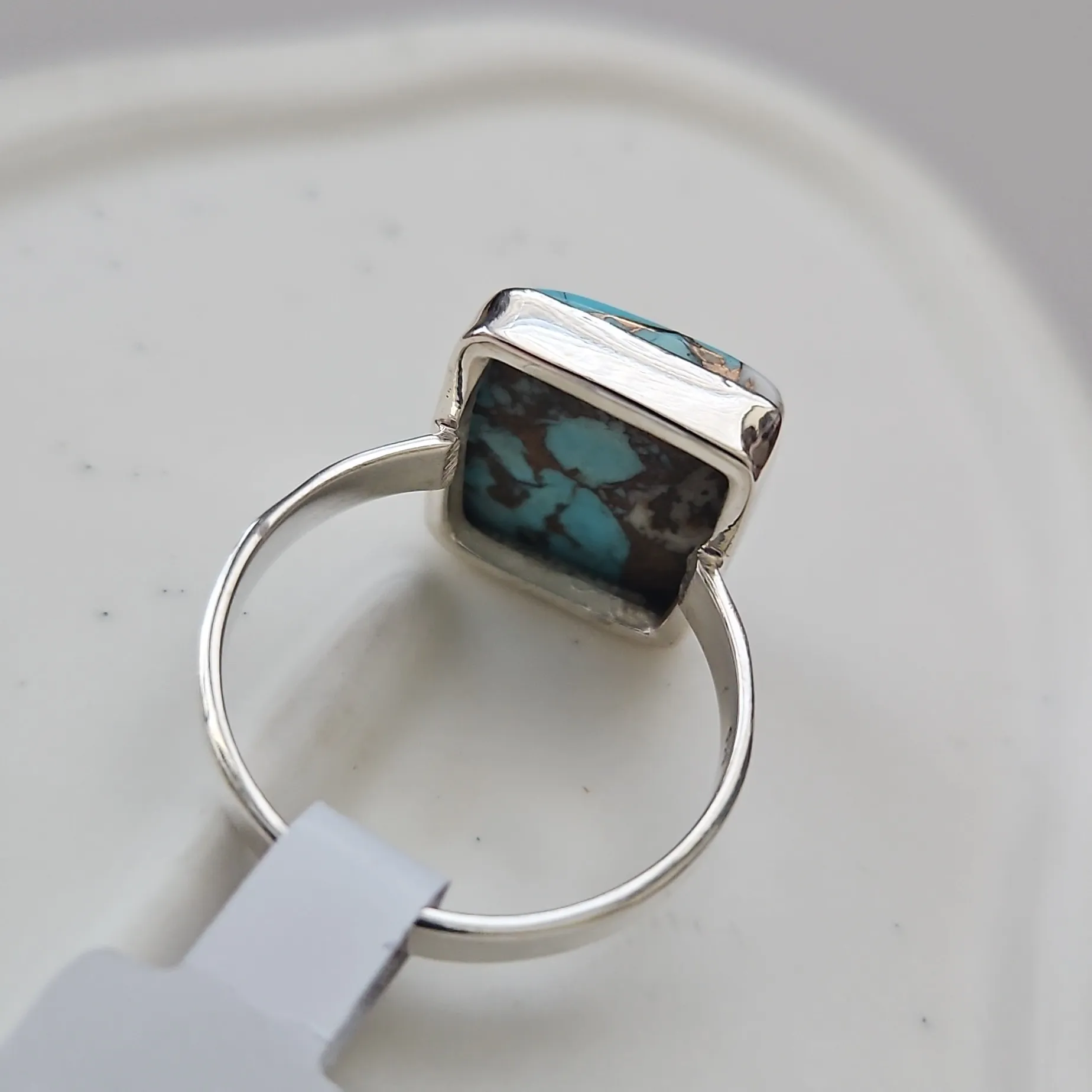 Cotton Candy Turquoise Square Ring Size 10 - Image 4