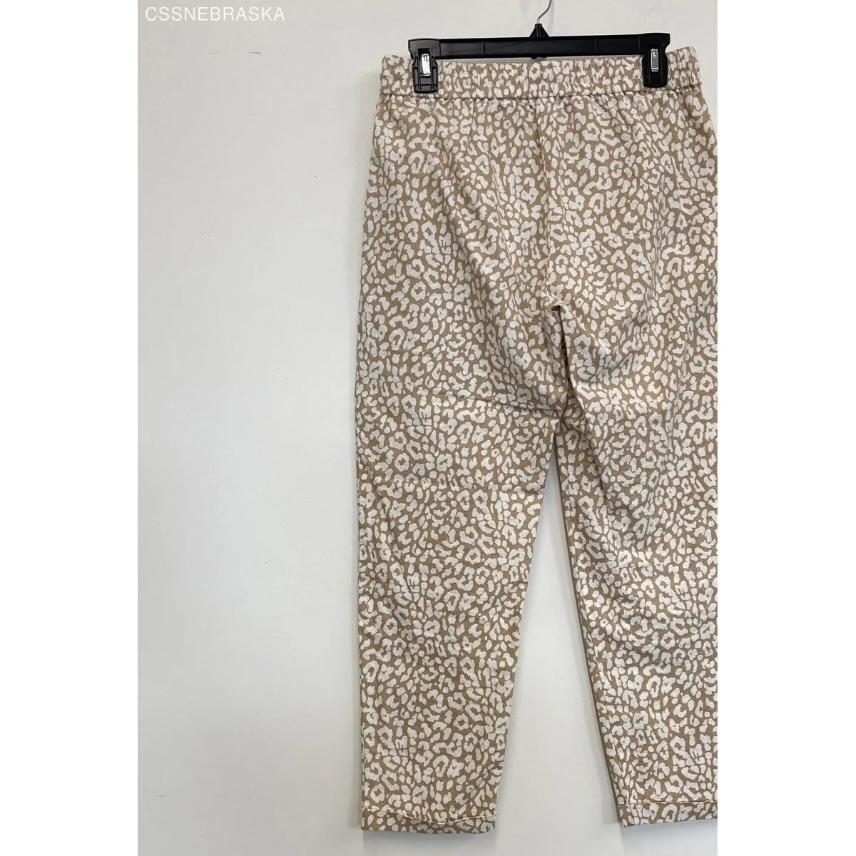 J.Crew Pants Women's Beige Ivory Linen Blend Leopard Cuffed Beach City - Size 4‎ - Image 8