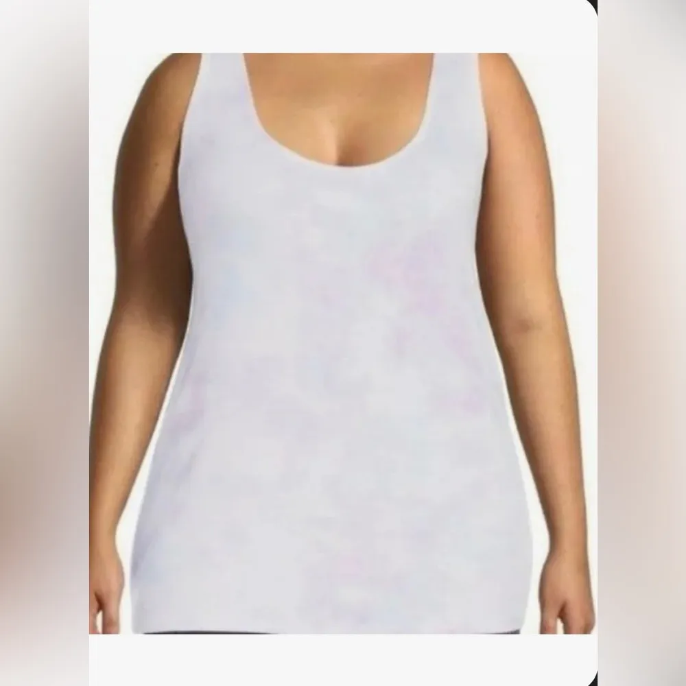 Nwt Terra & Sky Tank Top Womens 0X 14 Light Purple Blue White Ribbed Knit shirt - Image 5