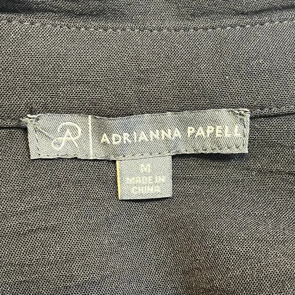 Adrianna Papell Womens Black Minimalist Long Sleeve Professional Casual Blouse M - Image 4