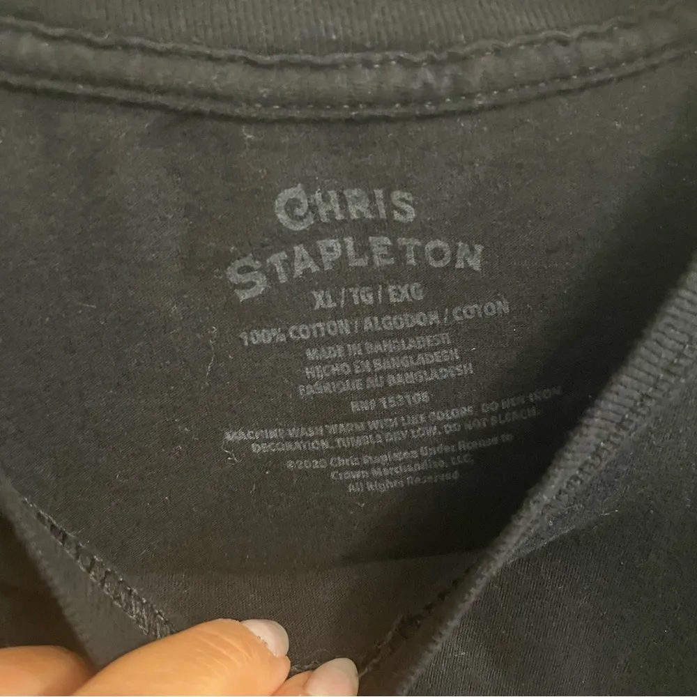 Chris Stapleton Tennessee Whiskey T Shirt Women's XL Black Crew Cotton Tee - Image 4