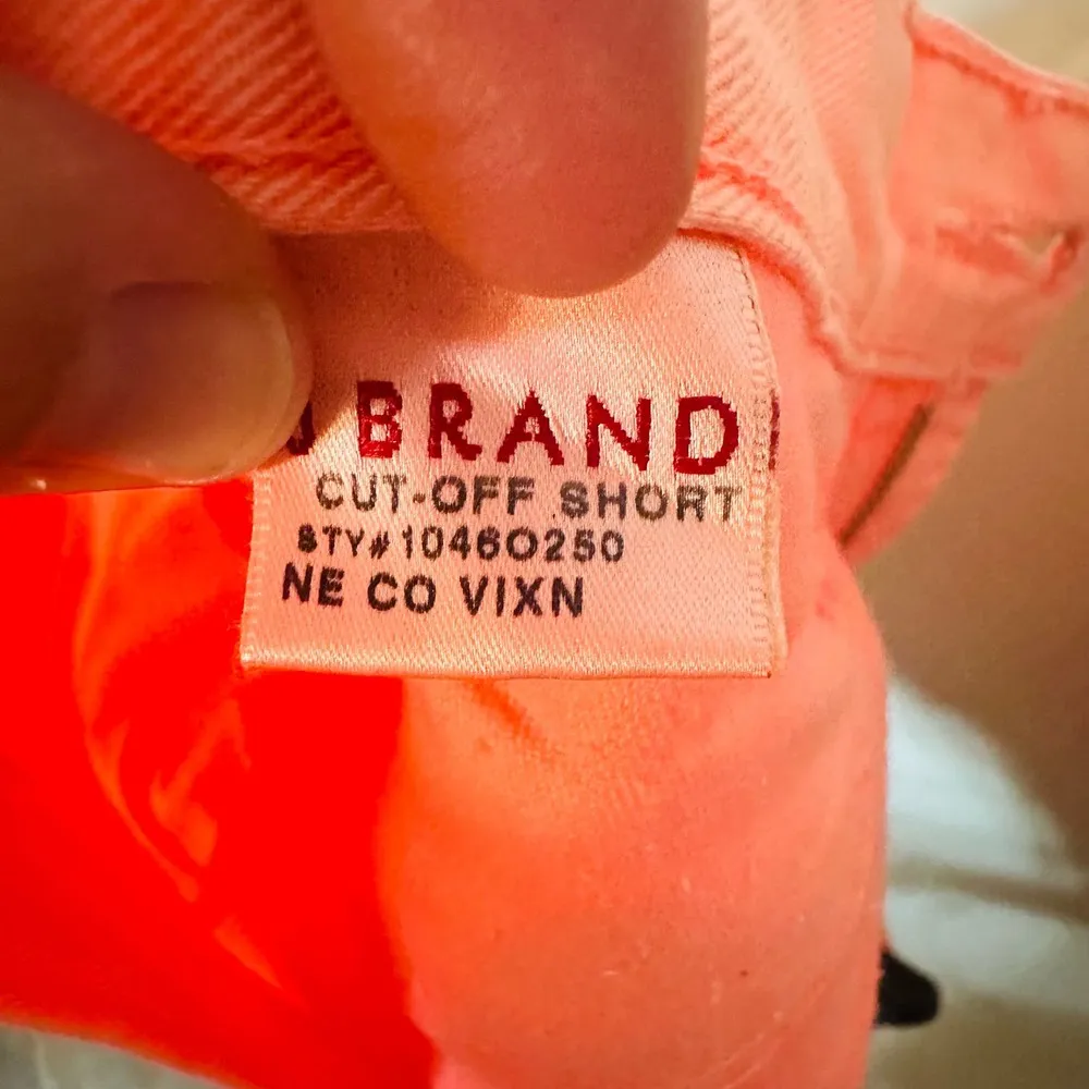 J BRAND Joanie Boy Sherbet Orange Button Fly Knit Hem Denim Shorts Size 25 - Image 6