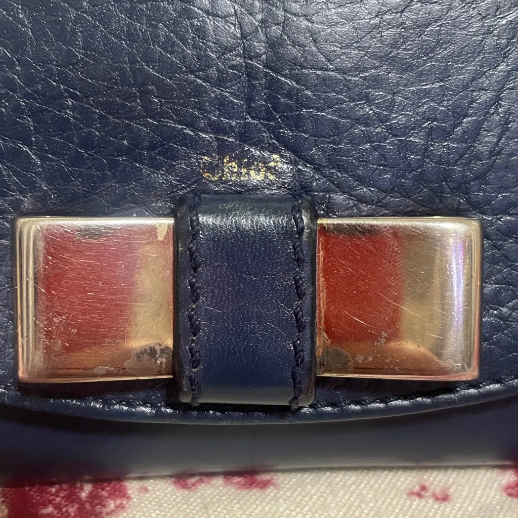 Chloe Chic Navy Leather Wallet - Image 2