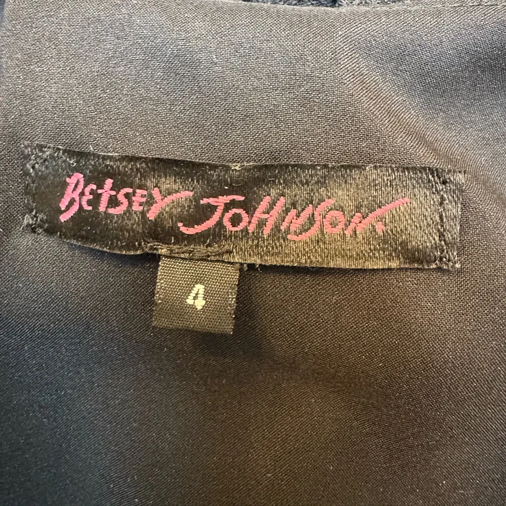 Vintage Y2K Betsey Johnson 90’s Black Lace Lined Front Bow Dress Women’s Size 4 - Image 11