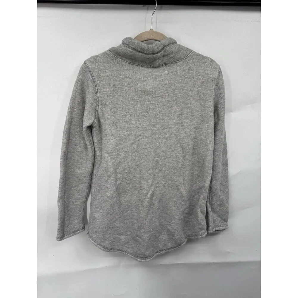 J. Crew Mercantile Funnel Neck Sweatshirt Women XS Silver Pullover Minimalist - Image 2