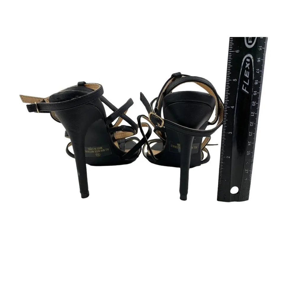 Liliana Women's Black Strappy Heels - Image 6