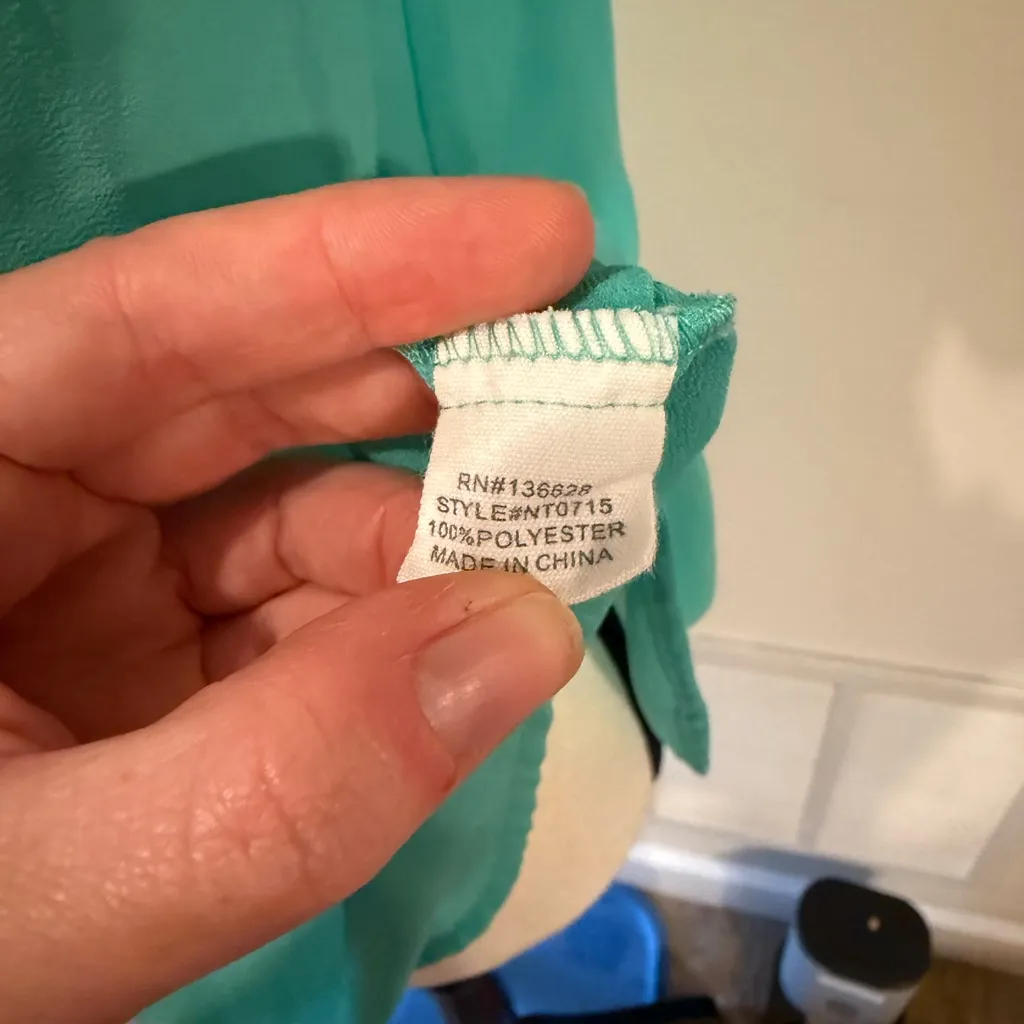 Naked Zebra | Teal Blouse with Button Detail size small - Image 2