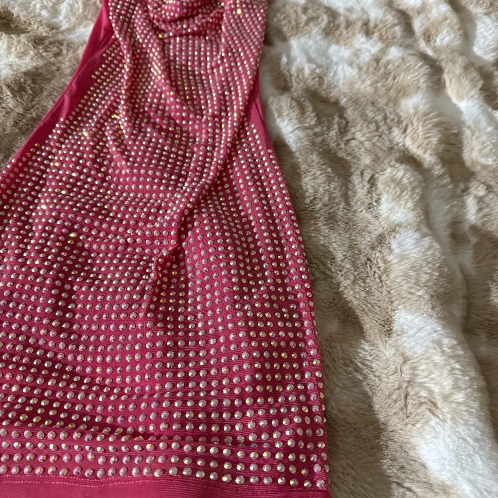 Pink Studded Dress Silver Size XS - Image 2
