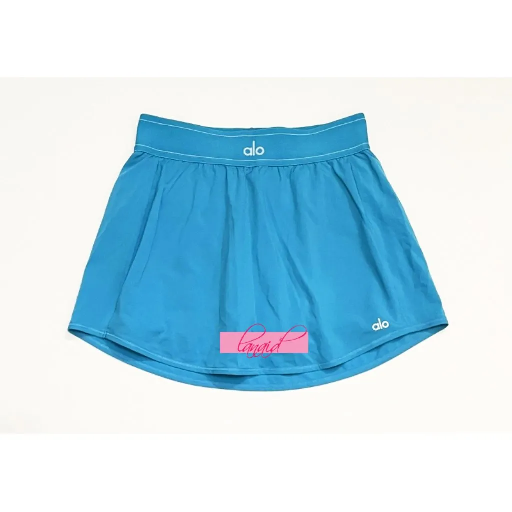 Alo Match Point Tennis Skirt Blue Splash Turquoise Sports Run Active Mini Skort - Image 6