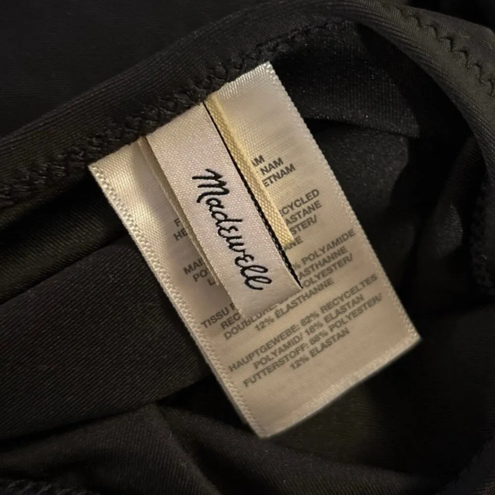 Madewell Size M Cinched Cutout One Piece Swimsuit Black Beach Summer NJ868 - Image 7