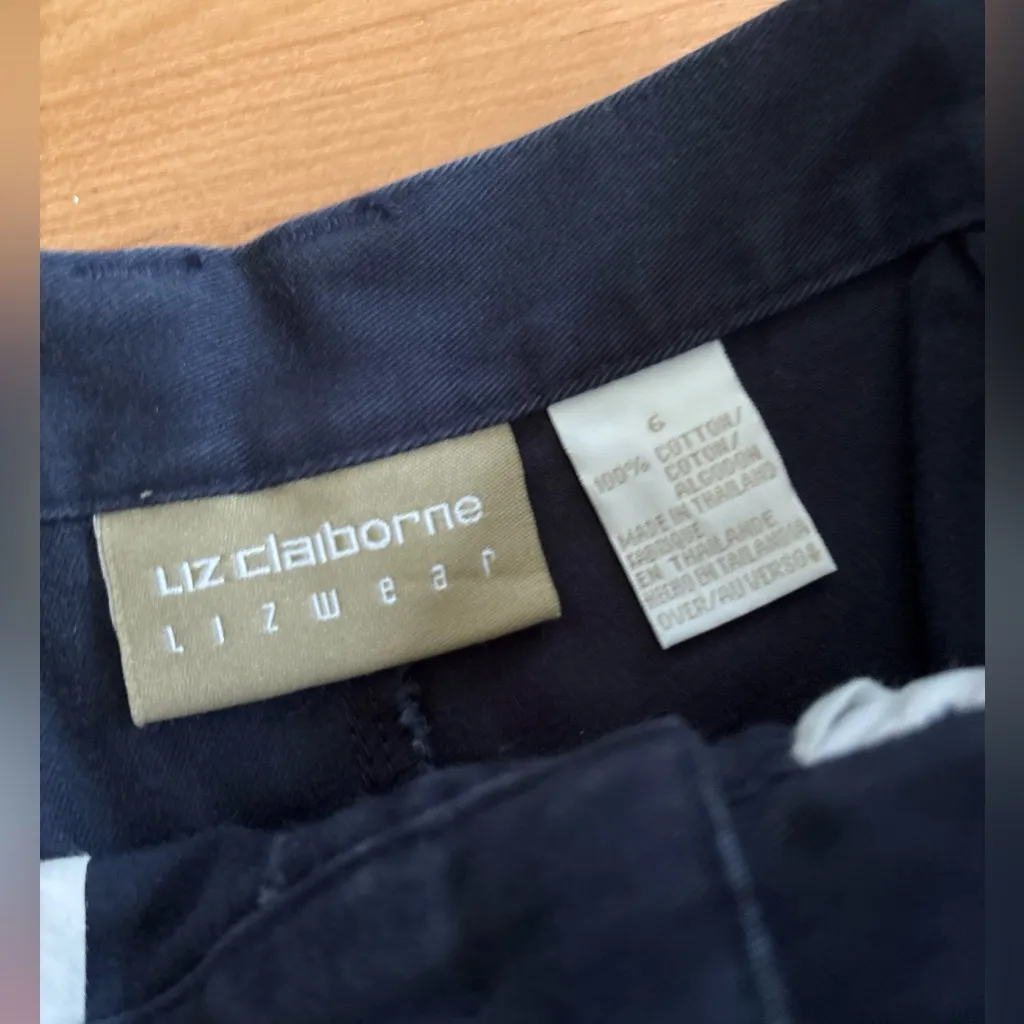 VTG Y2K LIZ CLAIBORNE LIZWEAR Navy Blue Sz 6 - Image 5